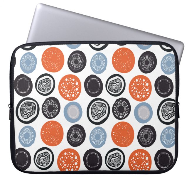 Capa Para Notebook Padrão geométrico moderno com círculos desenhados (Frente)