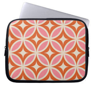 Capa Para Notebook padrão geométrico moderno de meados do século rosa