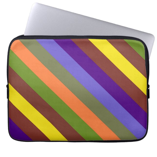 Capa Para Notebook Padrão Geométrico Moderno de Stripes Coloridas Ret (Frente)