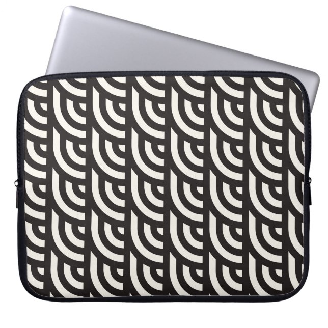 Capa Para Notebook Padrão geométrico monocromático sem costura. rua a (Frente)