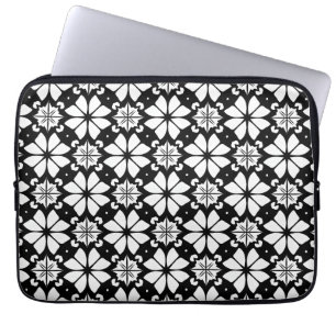 Capa Para Notebook Padrão geométrico preto e branco