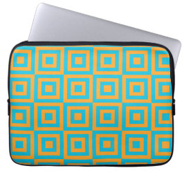 Capa Para Notebook Padrão Geométrico Quadrado Retro - Laranja Ousado 