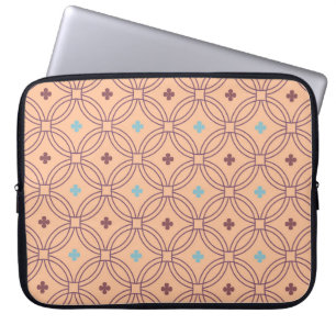 Capa Para Notebook Padrão Geométrico Retroativo de Enlace Rosa e Azul