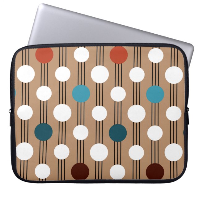 Capa Para Notebook Padrão geométrico sem costura com círculos (Frente)