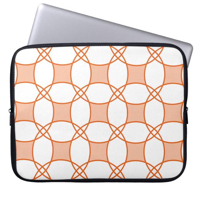 Capa Para Notebook Padrão geométrico sem costura com círculos (Frente)