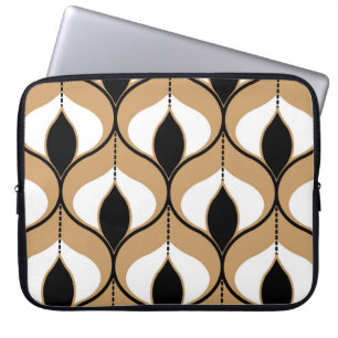 Capa Para Notebook Padrão geométrico sem costura com linhas ondulad