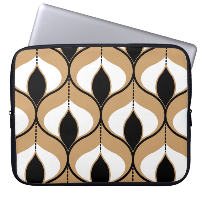 Capa Para Notebook Padrão geométrico sem costura com linhas onduladas (Frente)