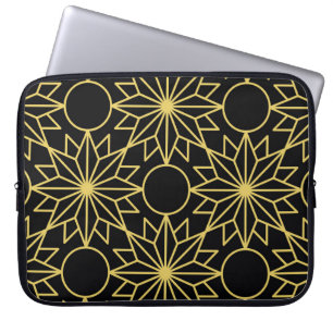 Capa Para Notebook Padrão geométrico sem costura com ouro wi estiliza
