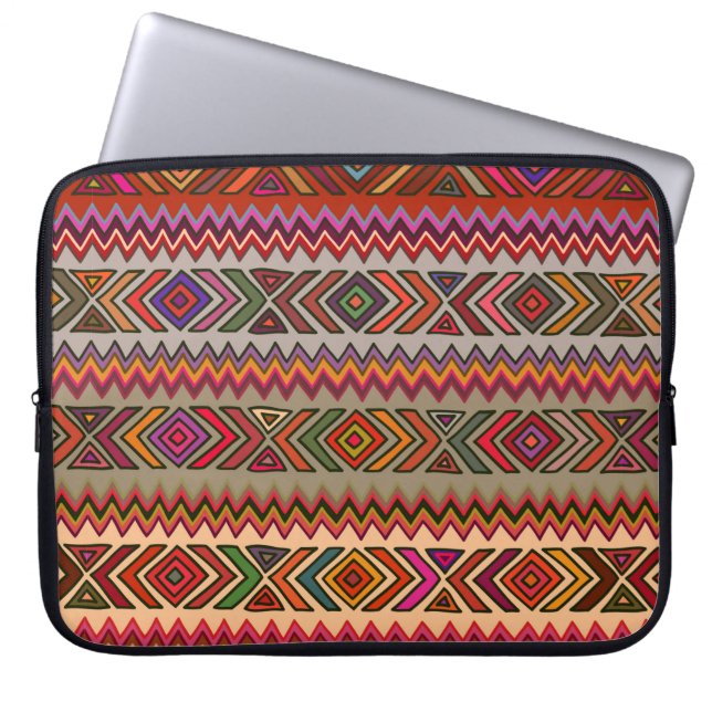 Capa Para Notebook Padrão geométrico sem costura em estilo étnico com (Frente)