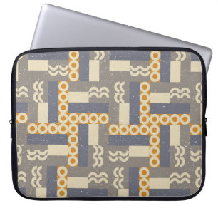 Capa Para Notebook Padrão geométrico uniforme em estilo retrorrefle