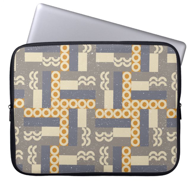 Capa Para Notebook Padrão geométrico uniforme em estilo retrorreflect (Frente)