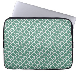 Capa Para Notebook Padrão Geométrico Verde Sálvia Elegante