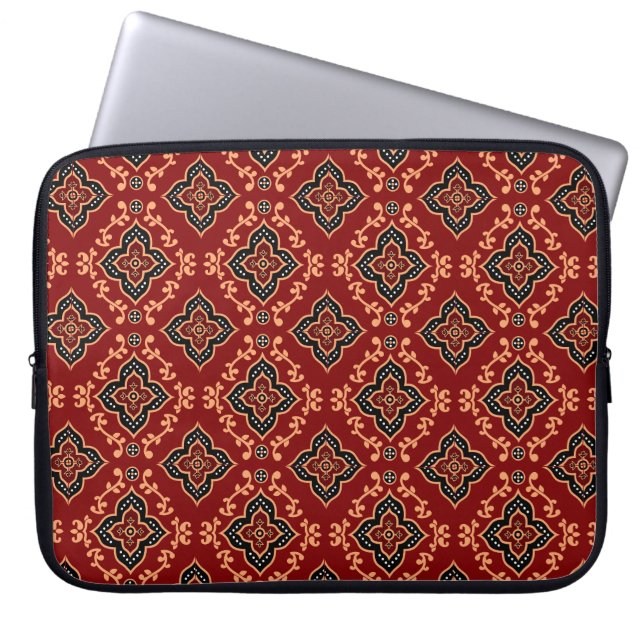Capa Para Notebook Padrão Geométrico Vermelho/Impressão indiano (Frente)