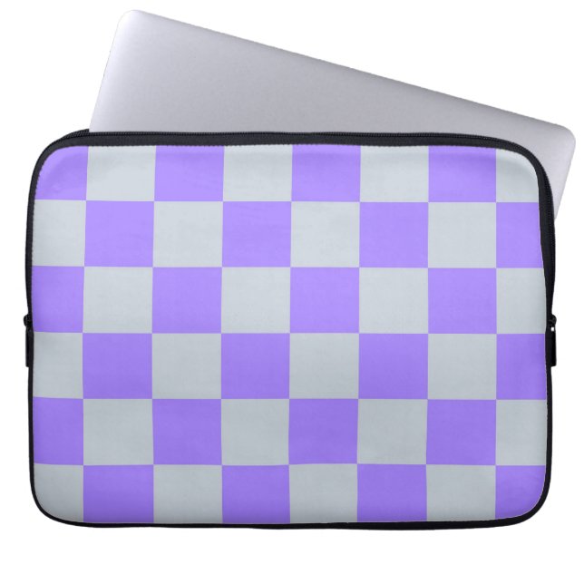 Capa Para Notebook Padrão Gingham Verificado Roxo (Frente)