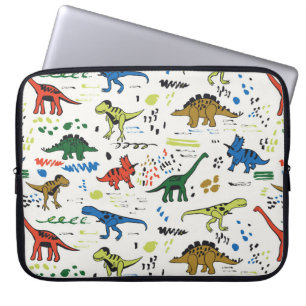Capa Para Notebook padrão gráfico de cores de dinossauros engraçad