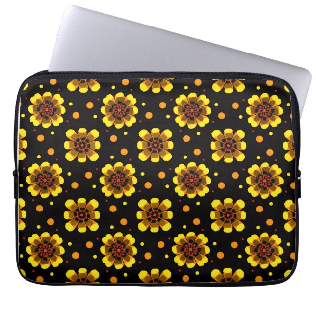 Capa Para Notebook Padrão Groovy 70s Flor de Margarida Poderoso (Frente)