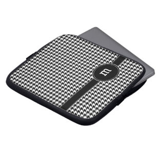 Capa Para Notebook Padrão Houndstooth com Monograma