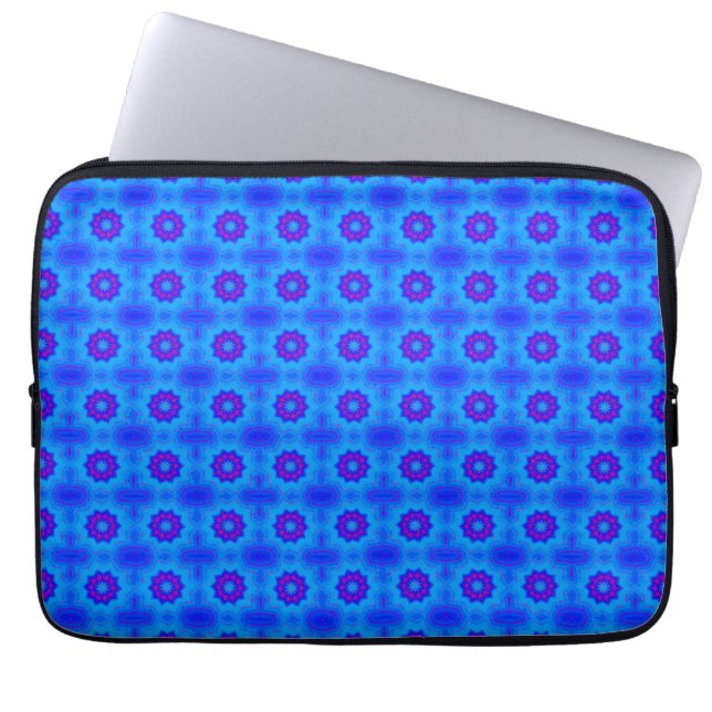 Capa Para Notebook Padrão impressão africano azul e roxo (Frente)