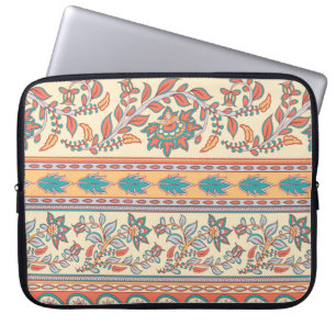 Capa Para Notebook Padrão Invisível das Fronteiras Florais Indianas