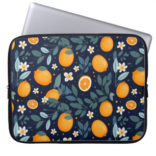 Capa Para Notebook Padrão Laranja e Delícia Floral