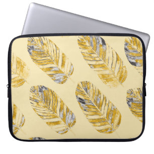 Capa Para Notebook Padrão Moderno das Folhas Tropicais de Aquarela