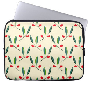 Capa Para Notebook Padrão Moderno de Frutas Vermelhas Ilustradas