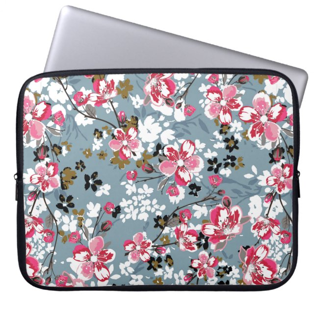 Capa Para Notebook Padrão modesto em flores pequenas (Frente)