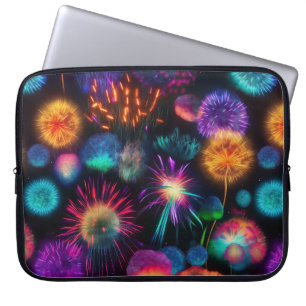 Capa Para Notebook Padrão Neon Burst Colorido Brilhante
