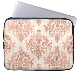 Capa Para Notebook Padrão Ornamental de Aquarela de Damasco de Pêsseg