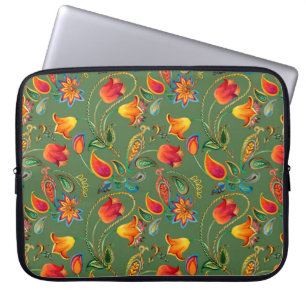 Capa Para Notebook Padrão paisley de flor de aquarela