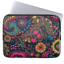 Capa Para Notebook Padrão Paisley Floral