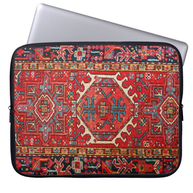 Capa Para Notebook Padrão Paisley Persa Turco Antigo, Vermelho (Frente)