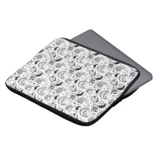 Capa Para Notebook Padrão Paisley Preto e Branco – Arte Textil Elegan