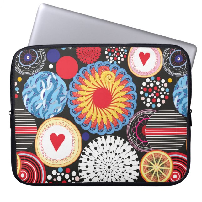 Capa Para Notebook Padrão perfeito brilhante de diferentes elementos  (Frente)