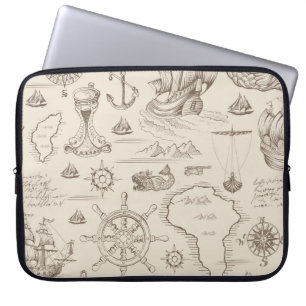 Capa Para Notebook Padrão perfeito de abstrato de colheita no tema de