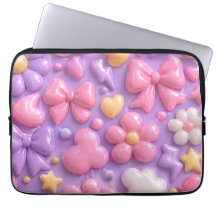 Padrão Perfeito de Laços e Corações Pastel Kawaii