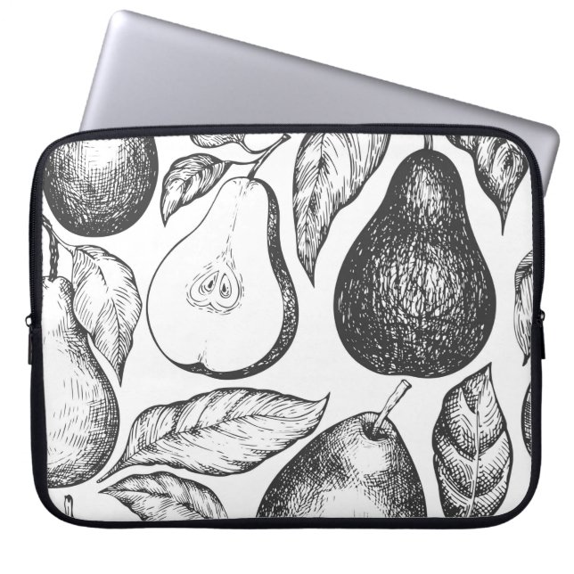 Capa Para Notebook Padrão perfeito de pera. Jardim de colheita desenh (Frente)