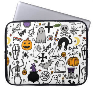 Capa Para Notebook Padrão perfeito do Halloween. Plano de fundo da V