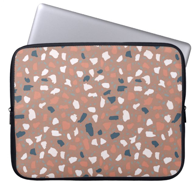 Capa Para Notebook Padrão perfeito para pisos Terrazzo. Pedra de colh (Frente)