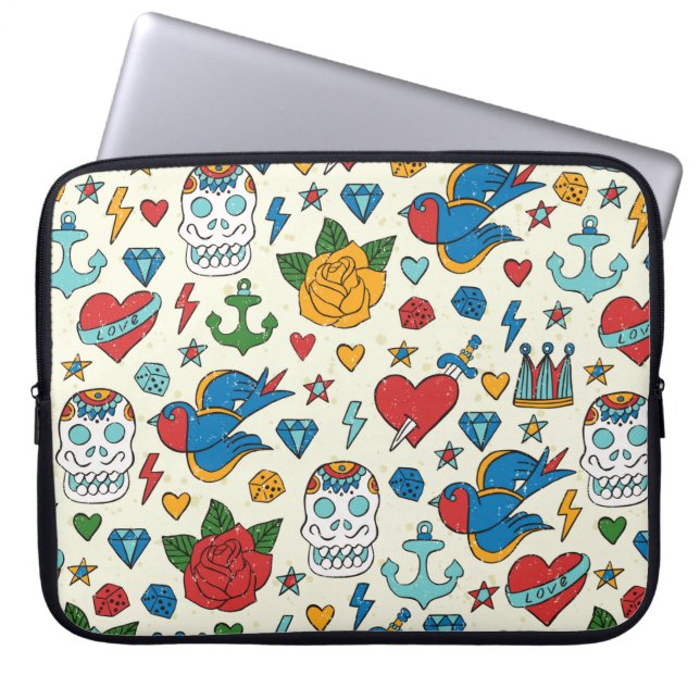 Capa Para Notebook Padrão perfeito para tatuagem. (Frente)