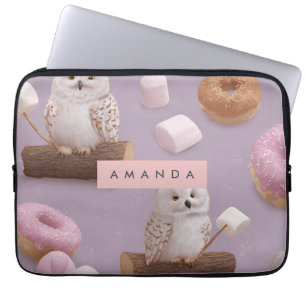 Capa Para Notebook Padrão Personalizado De Coruja Whimsical Pastel