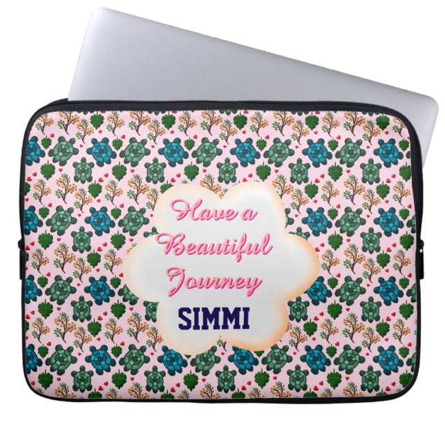 Capa Para Notebook Padrão personalizado de tartaruga (Frente)