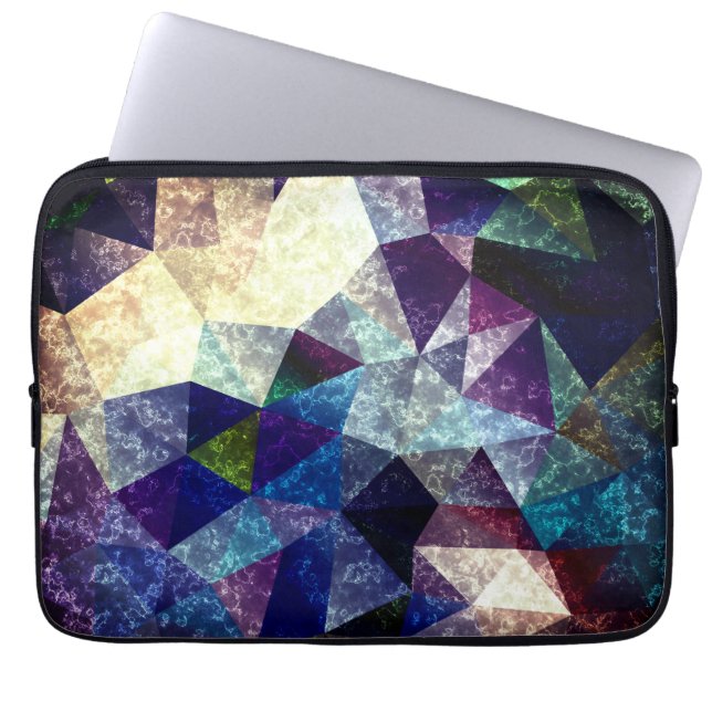 Capa Para Notebook Padrão polígono mármico. (Frente)