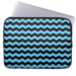 Capa Para Notebook Padrão preto e azul Cóteo Moderno Chevron ZigZag