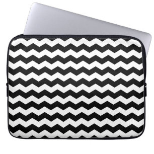 Capa Para Notebook Padrão preto e branco moderno Chevron ZigZag