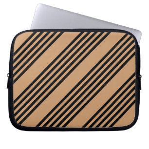 Capa Para Notebook Padrão preto e bronzeado de cinco faixas
