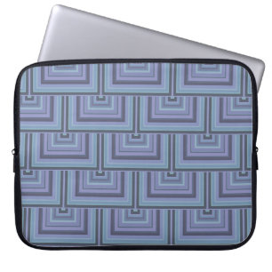 Capa Para Notebook Padrão quadrado de faixas de cinza azul