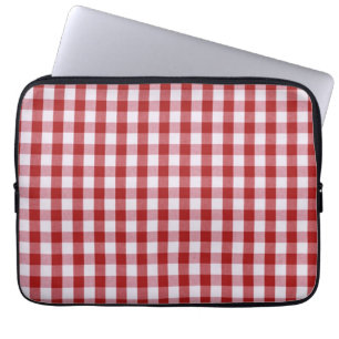 Capa Para Notebook Padrão/Quadrados com Verificação de Vermelho e Bra