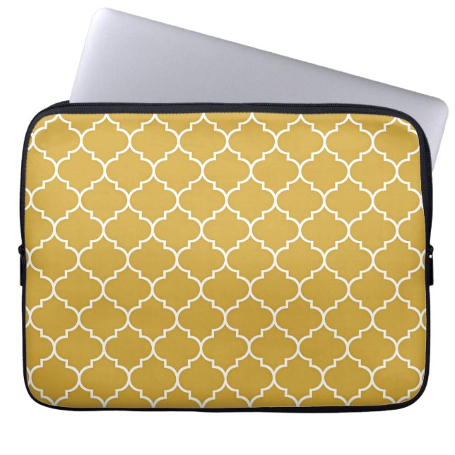 Capa Para Notebook Padrão Quatrefoil Dourado (Frente)