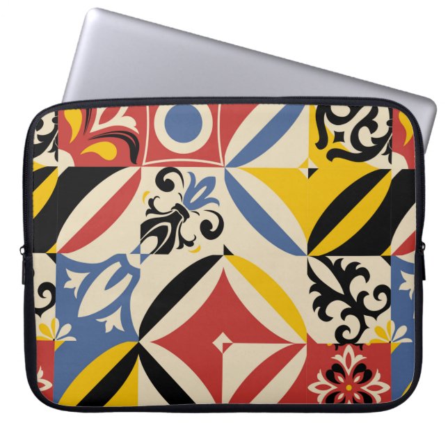 Capa Para Notebook Padrão retroperfeito de geometri simples brilhante (Frente)